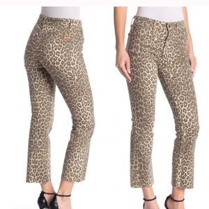 Joe’s Jeans Callie Leopard print high rise raw hem cropped Bootcut cropped Jeans